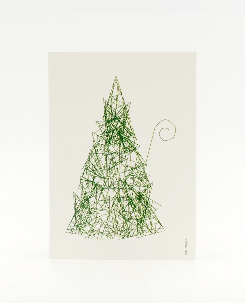 Herr S. Claus Postkarte in grün - Inkognito im Walde zu Weihnachten